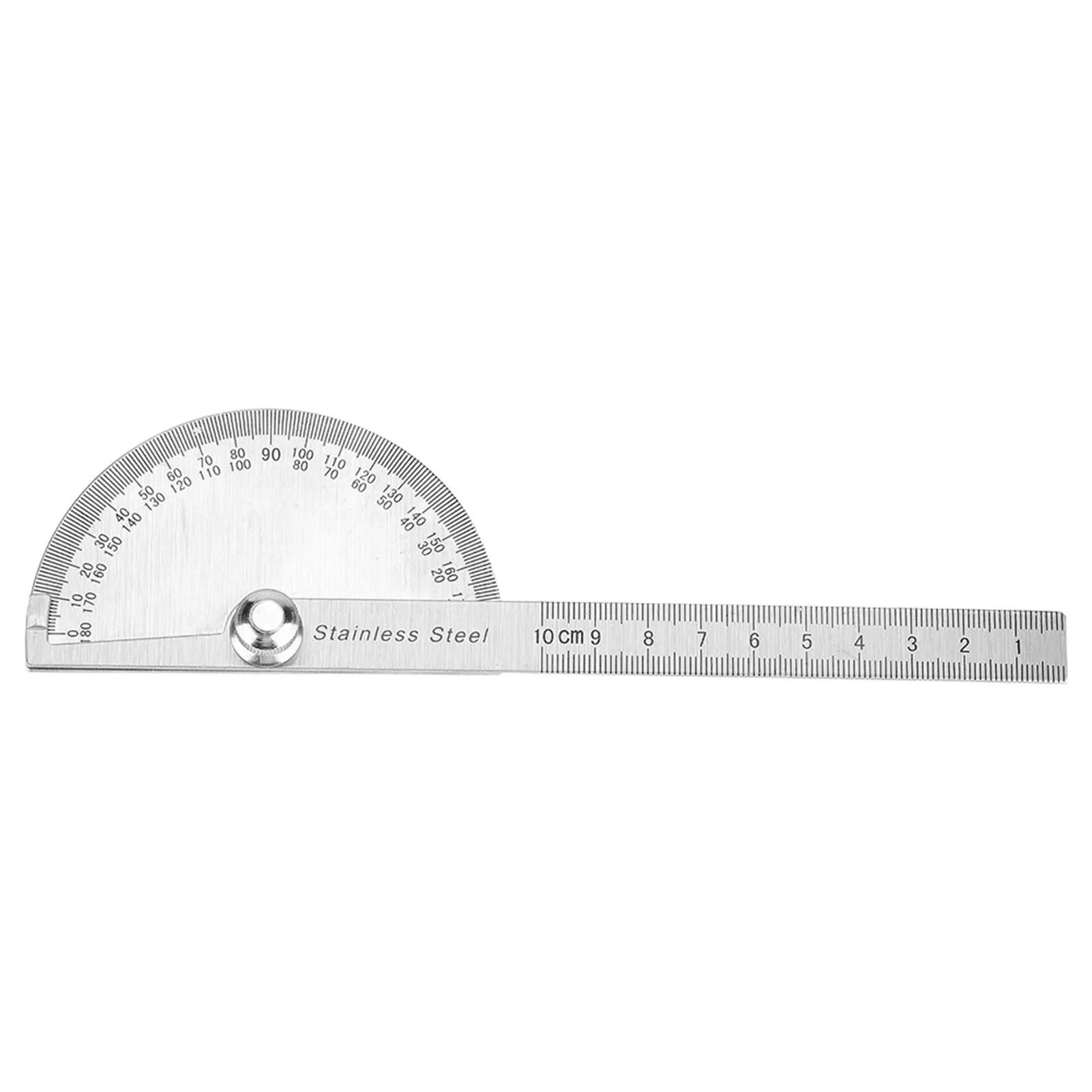 Roestvrijstalen hoekzoeker-liniaal 0-180 graden gradenboog arm meetliniaal roterend hoekmeetinstrument voor houtbewerking
