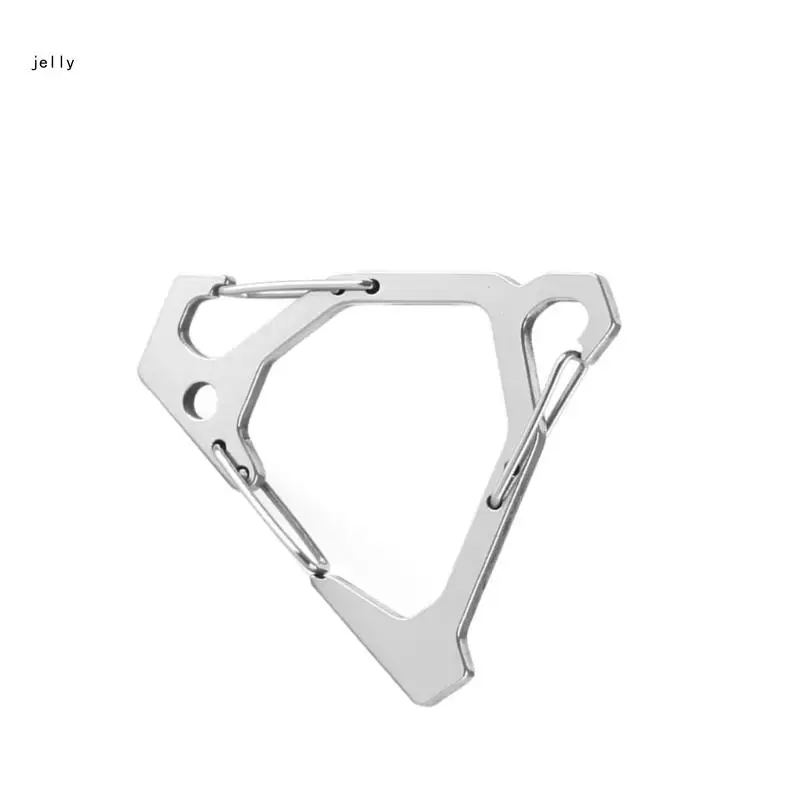 448C Stainless Steels Triangular Carabiners Keychains Camping Clip Hook Spring Kettles Buckles Keychains Rings