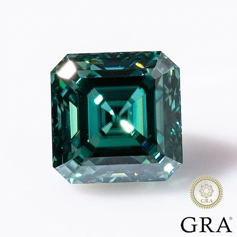 MOJY D VVS1 Color Loose Moissanite Stone Asscher Cut 0.5~7.0ct Gemstones for Diamond Ring with GRA Certificate Precious Gems