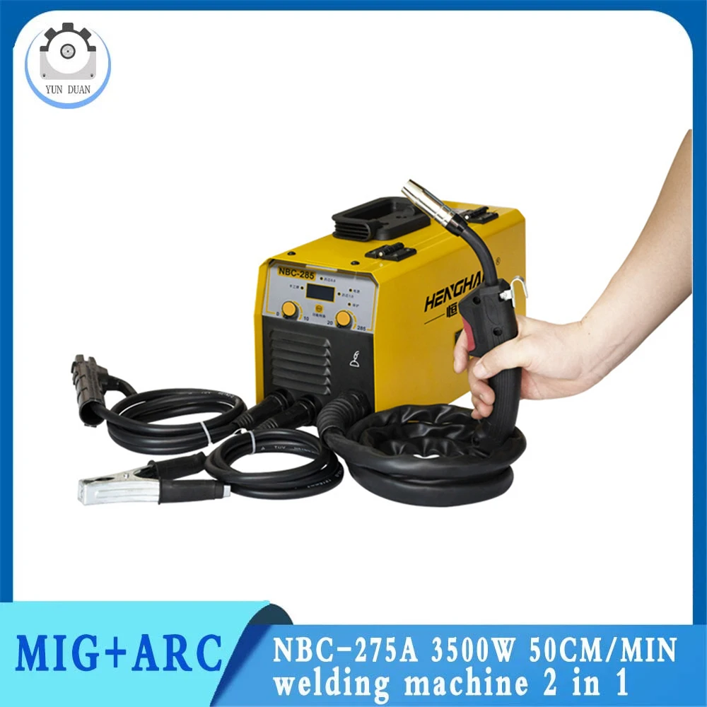 3500W 275A 50CM/MIN Semi-automatic Welding Machine 2 In 1 Gasless MIG Welder Arc DC Inverter Welding Machine Wire Feed Welding