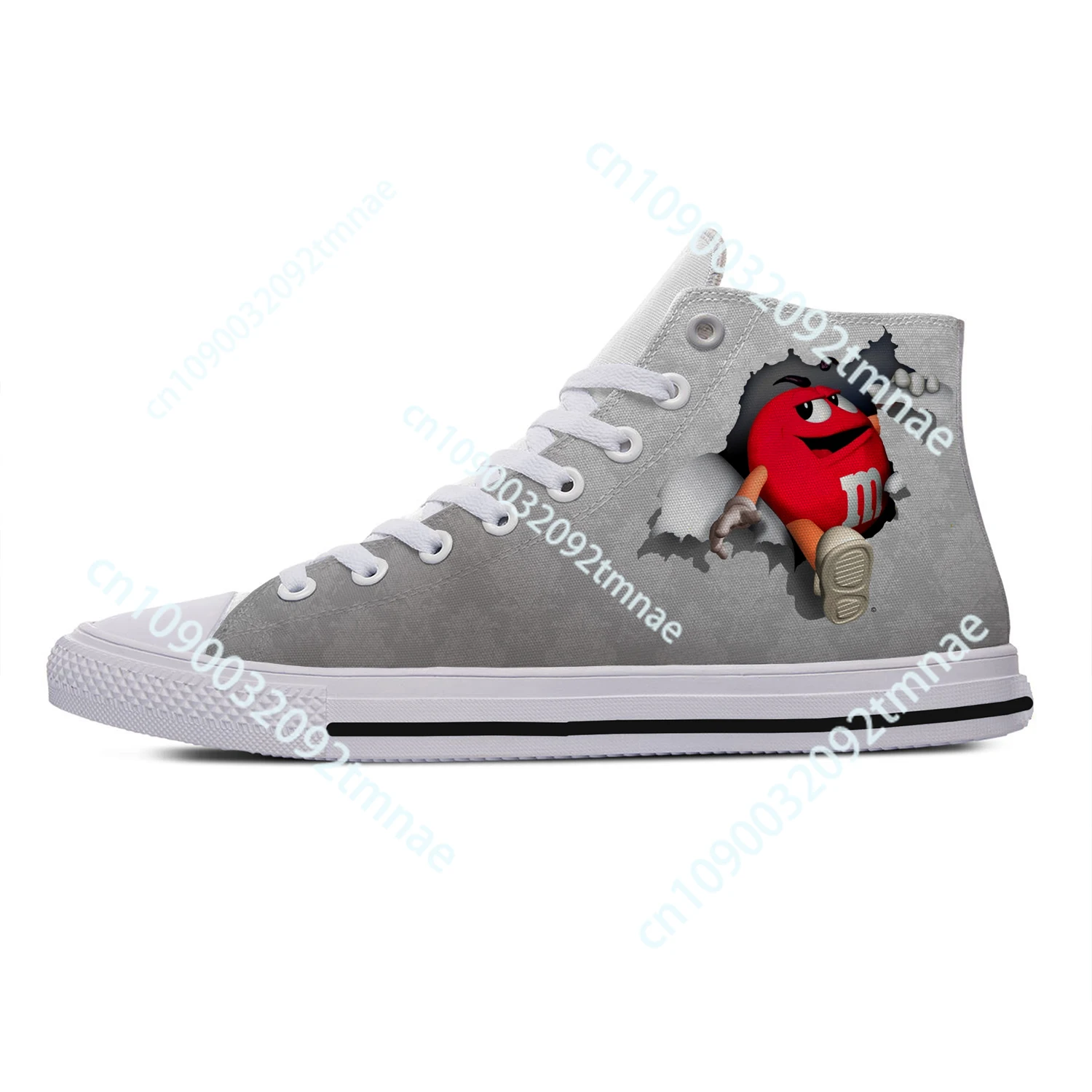 

M Chocolate Graphic White High Top Sneakers High Quality Mens Womens Teenager Canvas Sneaker Casual Couple Shoes Custom Shoe