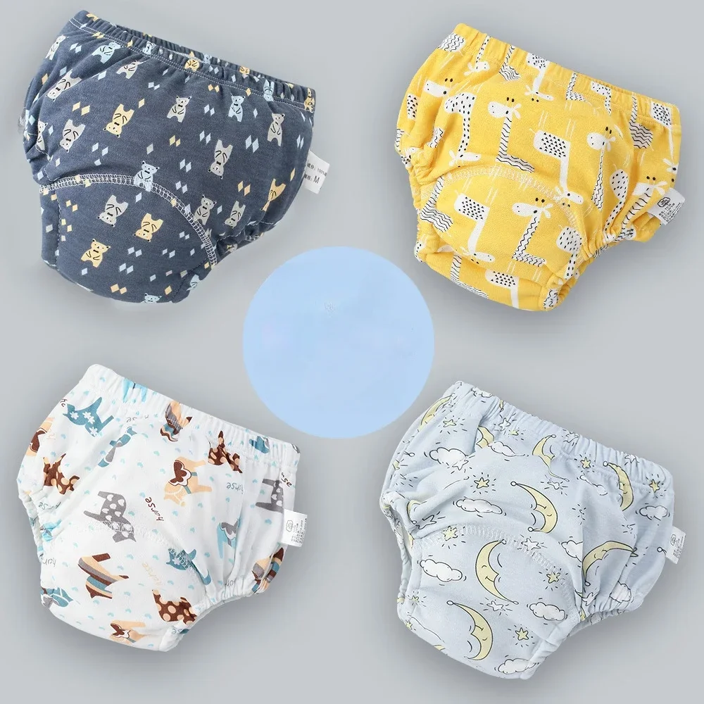 Baby Training Pants Cotton Cloth 6 Layers Cloth Baby Diapers Breathable Reusable Washable Children Underwear Cloth Diapers