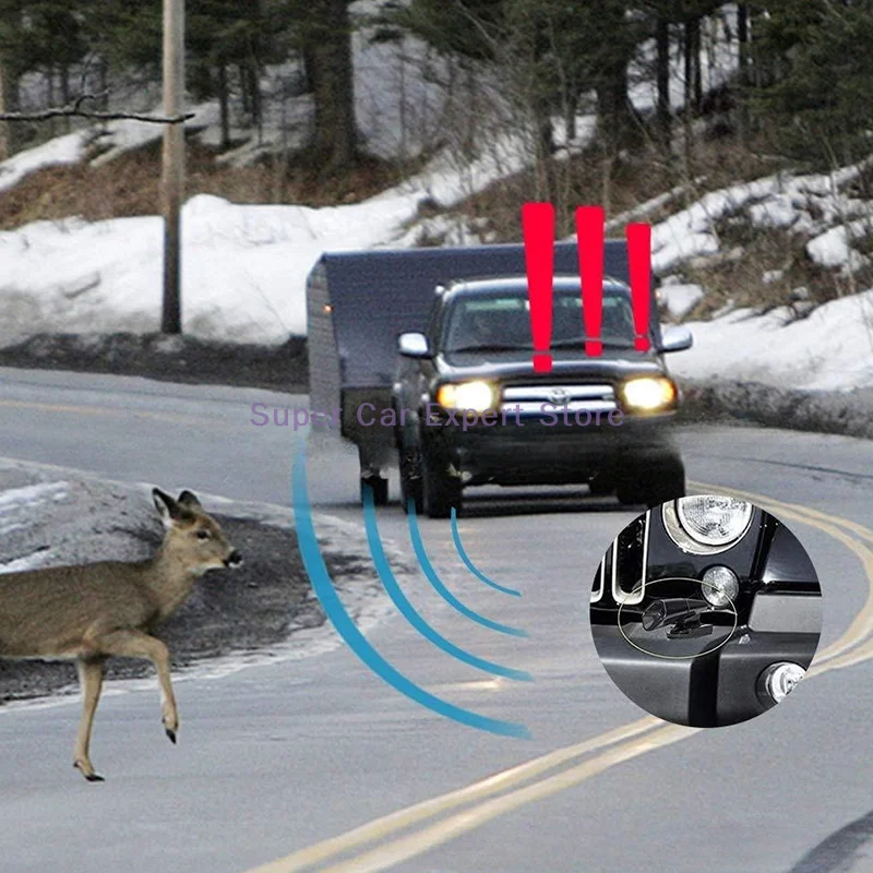 Car Expel Animal Device Upgraded Style ABS Animal Alarm Wind Ultrasound Drive Away Deer Easy Installation Wild Protection Device