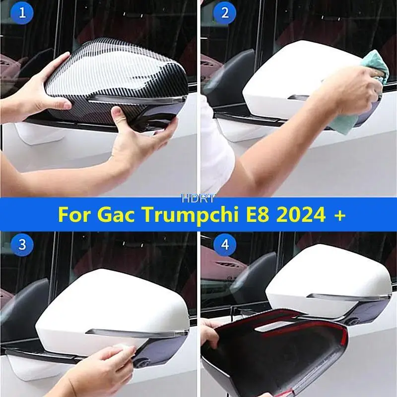 Car Styling Rearview Mirror Frame Cover Trim Strip For Gac Trumpchi E8 2024 + Accessories Rear View Mirror Anti Friction Glitter