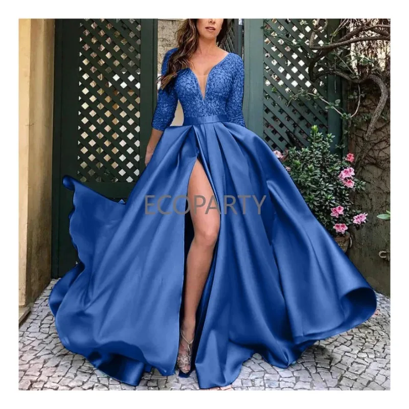 2023 Spring and Summer European and American Women's Multi-color Bra V-neck Backless Lace Sequin Dress Women's Party Dress