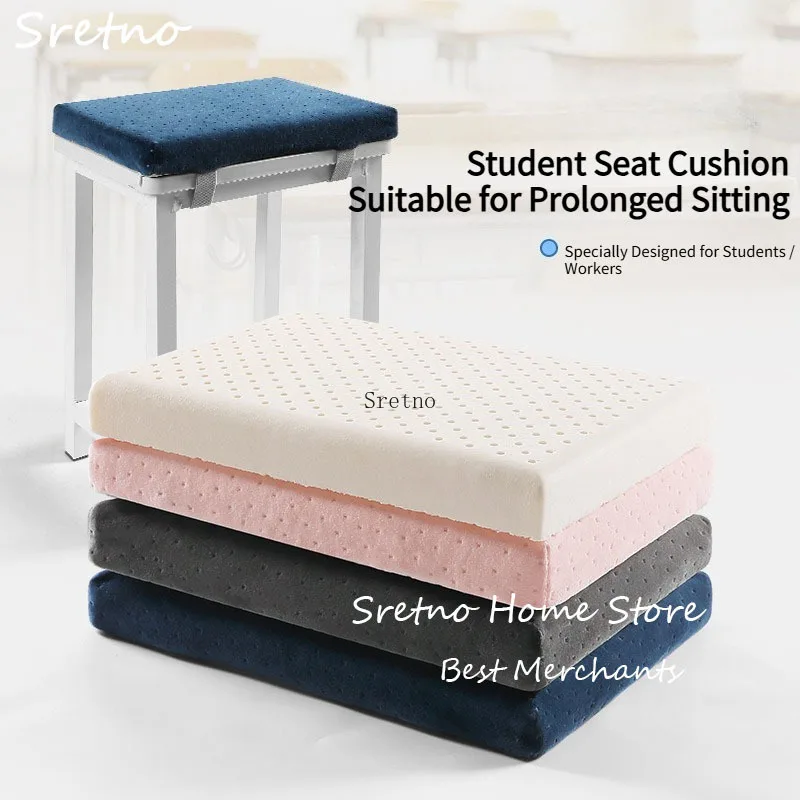 

SRETNO Natural Latex Student Seat Cushion Long Sitting Buttocks Seat Cushions Anti-decubitus 34x24x4cm Stool Cushion Cojines