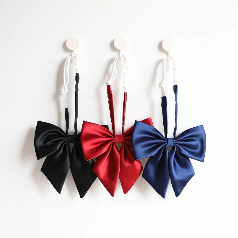 Solid Color Black Red Butterfly Knot For Women College Student Uniform Shirts Bowtie Ladies Girl School Sailor Suit Bowknot Gift