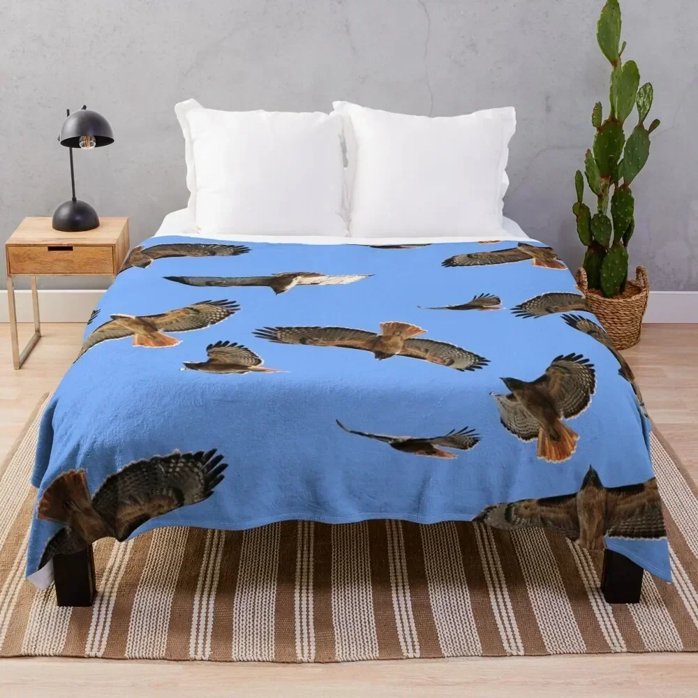 

Red Tail Hawk Collage Throw Blanket Decorative Soft Throw Blanket for Couch Sofa