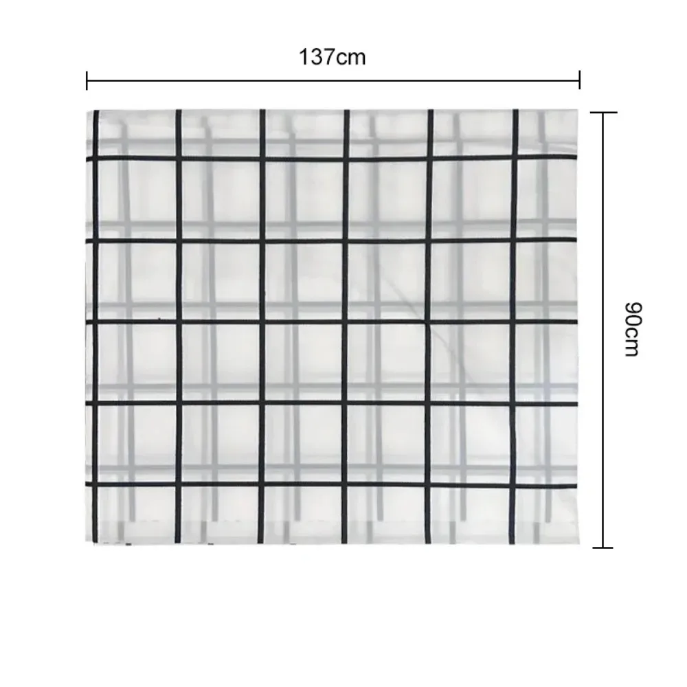 1pc 137X90CM Black And White PEVA Waterproof Oilproof Tablecloth Table Cloth Plaid Pattern Table Cover For Party Outdoor Picnic image 2
