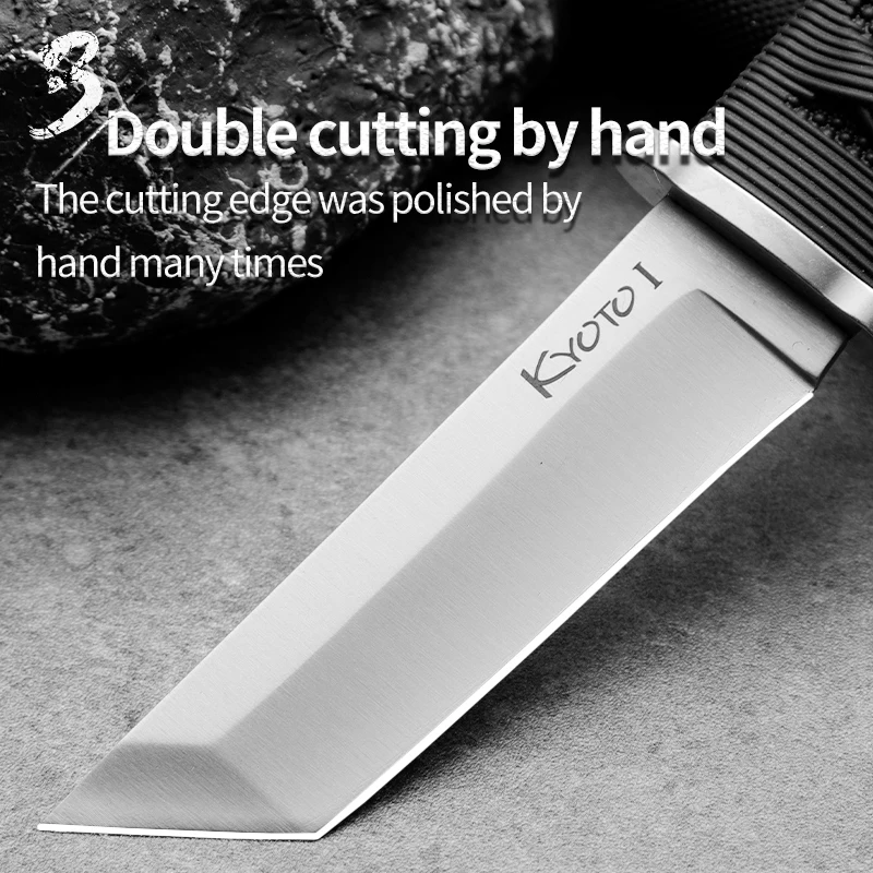 HUANGFU Outdoor knife fixed blade wilderness survival knife men\'s gift rescue knife hiking hunting knife mini knife