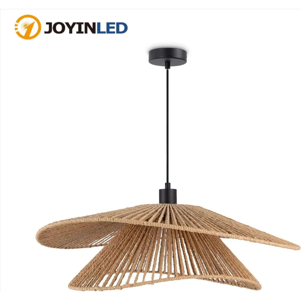 

Handmade Paper Woven Rope Boho Style E27 Chandeliers Home Decor LED Pendant Lights Living Room Hanging Lamps Dining Room Kitchen
