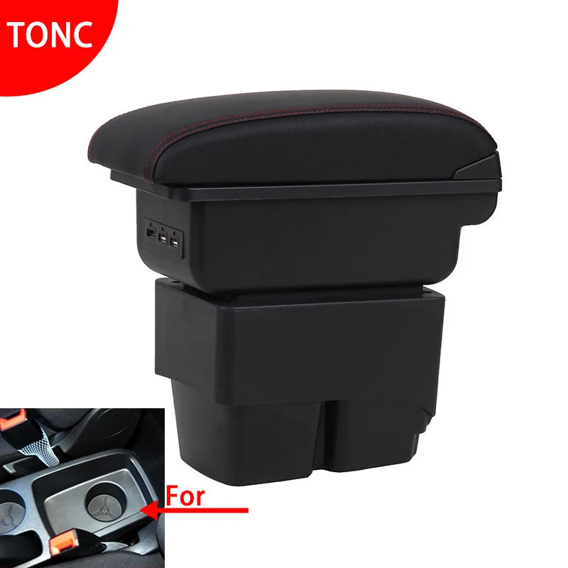 For Ford Fiesta Armrest box For Ford Fiesta MK7 Car Armrest 2009-2017 Car Storage box easy installation