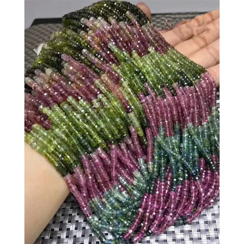 

Турмалин круглые граненые бусины 3-4 мм 34 см - натуральный драгоценный камень коралл DIY Изготовление ювелирных изделий Академический магнит