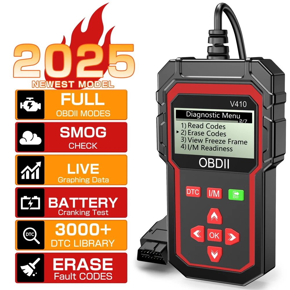 Car Diagnostic Tools Auto Engine System Detection V410 OBD2 Scanner ELM 327 OBD2 Code Reader OBDII EOBD Read/Clear Fault Code