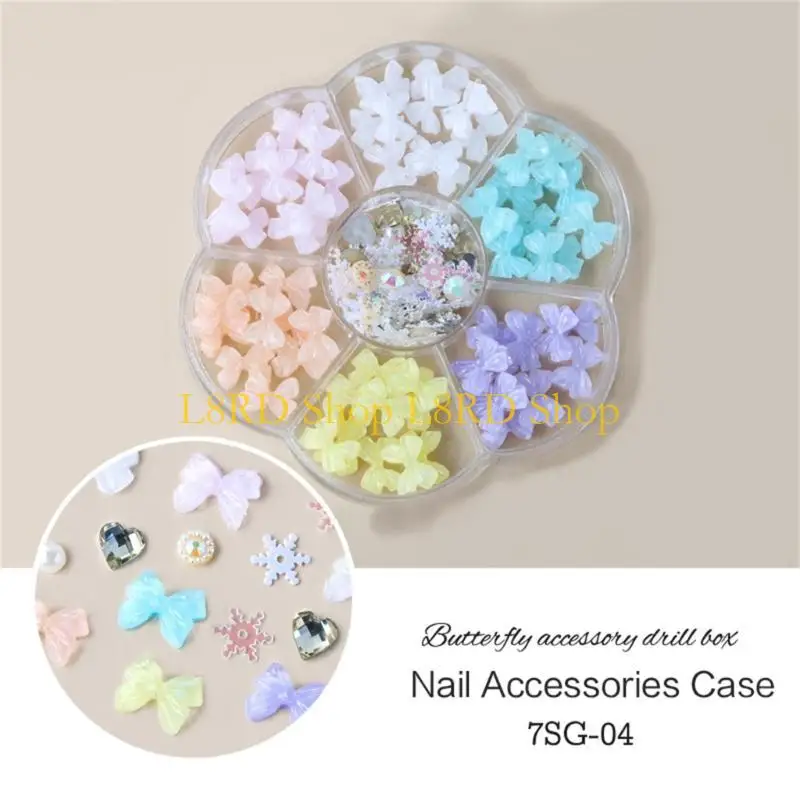 L8RD BOW 네일 아트 장식 아크릴 네일 데칼 네일 아트 디자인 보석 헤어 클립 제작을위한 젤 네일 스티커