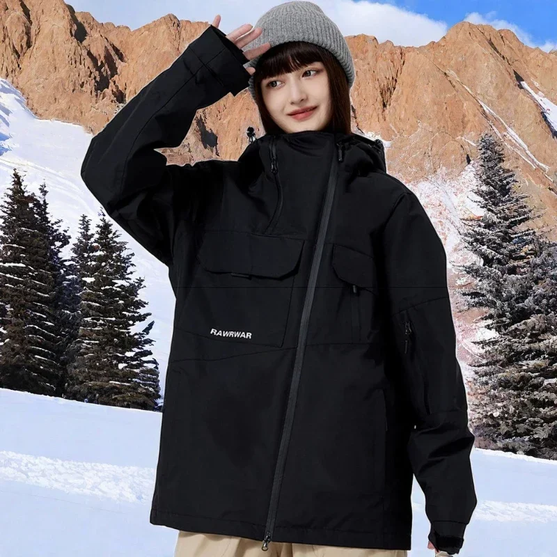 

Winter 2025 Men Women's Ski Jackets Snowboard Sport Clothing Skiing Tops Loose Breathable Warm Cotton Sports Snowwear Coat