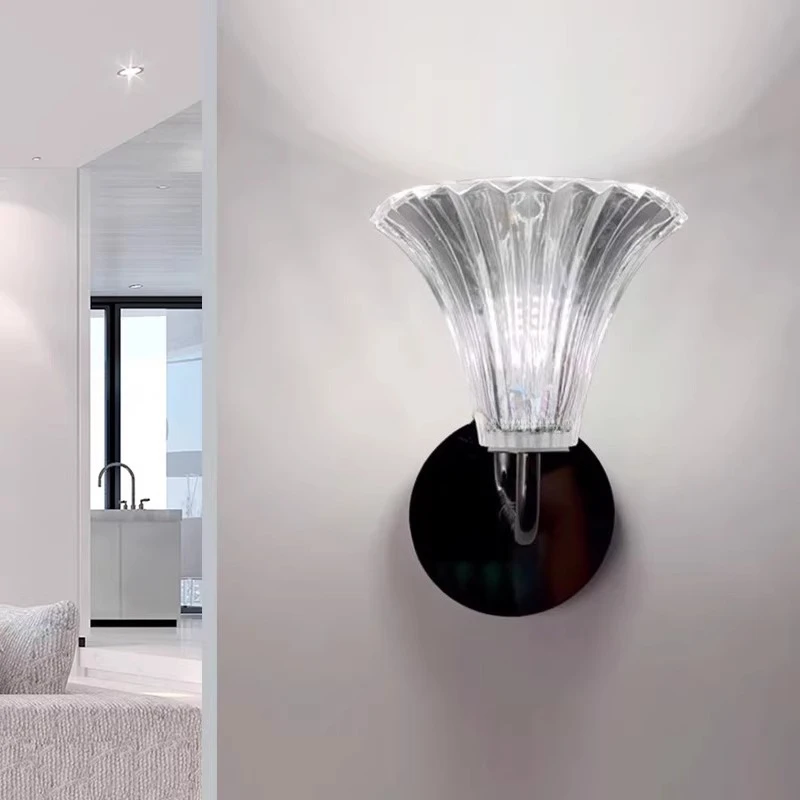 Simple crystal film and television wall lights, staircase aisles, bedside lamps, villas, hotel lamps