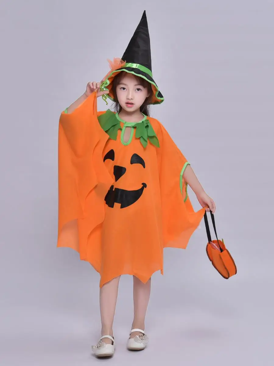 أزياء الهالوين الاسمية أداء اليقطين الزي مجموعة تنورة الأطفال تأثيري بنين بنات ملابس مرحلة الأداء الدكتور