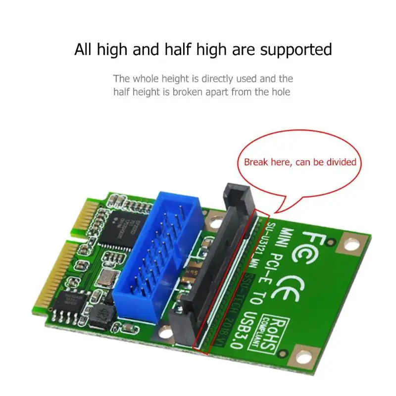 Mini PCI-E Express to USB 3.0 19Pin 20Pin Expansion Header Card SATA power-on interface for Desktop PC Mini PCI-E to USB Adapter