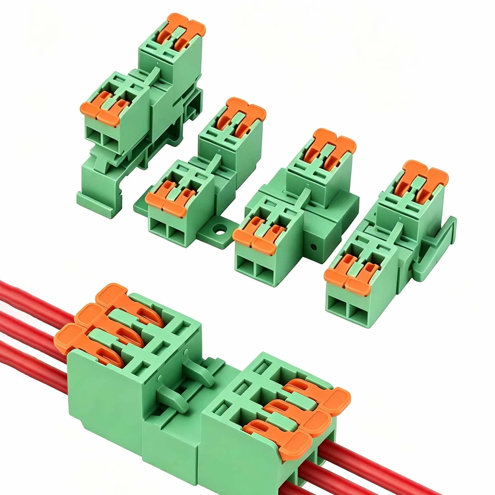 Threaded Terminal Spring Plug Quick Connect Welding‑Free Docking Handle Connector For LED Terminal Blocks Screwless Adapter