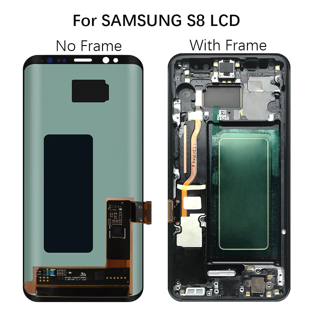 Display per SAMSUNG Galaxy S8 G950F G950FD G9500 G950U S8 Plus G955F G955U LCD Touch Screen Digitizer sostituzione No/con cornice