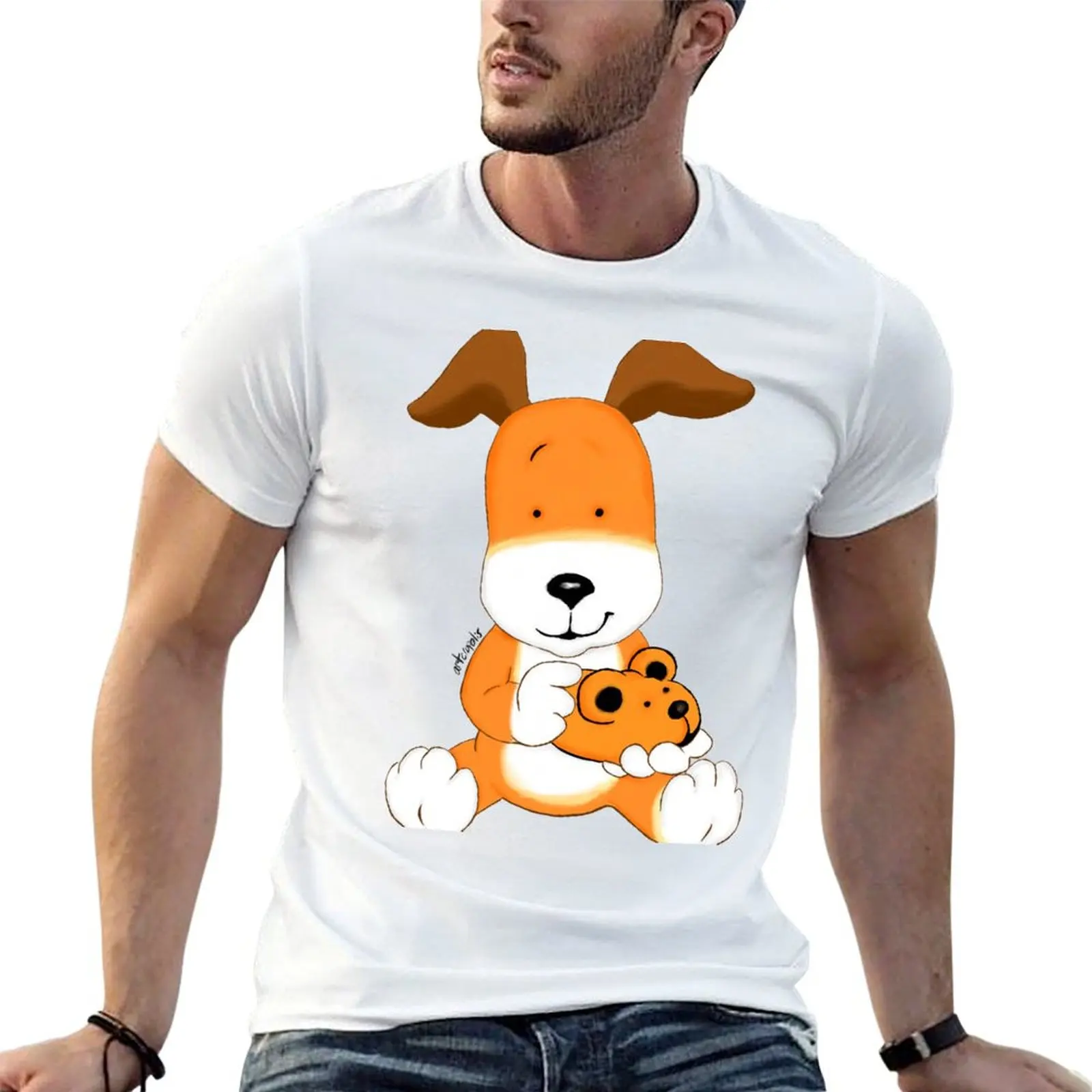 

Kipper and His Slipper T-Shirt t shirt man casual t shirts for man cotton T-Shirt