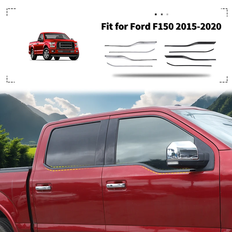 

Car Window Decoration Strip Stickers For Ford F150 2015-2020 Exterior Accessories