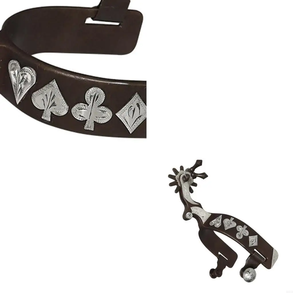 

Antique Bronze Spurs German Silver Embellishments Equestrians Accessories For Professional Riders 69HD