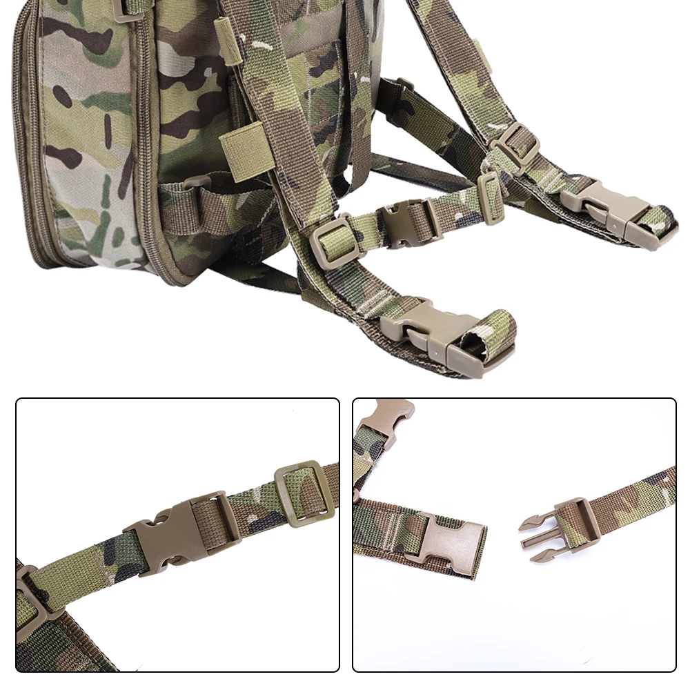 Taktischer Flatpack MOLLE Rucksack Erweiterbare Tasche DIY Klettverschluss Rucksack Integrieren mit Jagdweste Plattenträger Micro Chest Rig – Detail 9