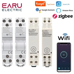 Zigbee-タイマーリレースイッチ,回路ブレーカー,Tuyaアプリによるリモートコントロール,エネルギー消費電力計,DINレール,AC 110v,220v,16a