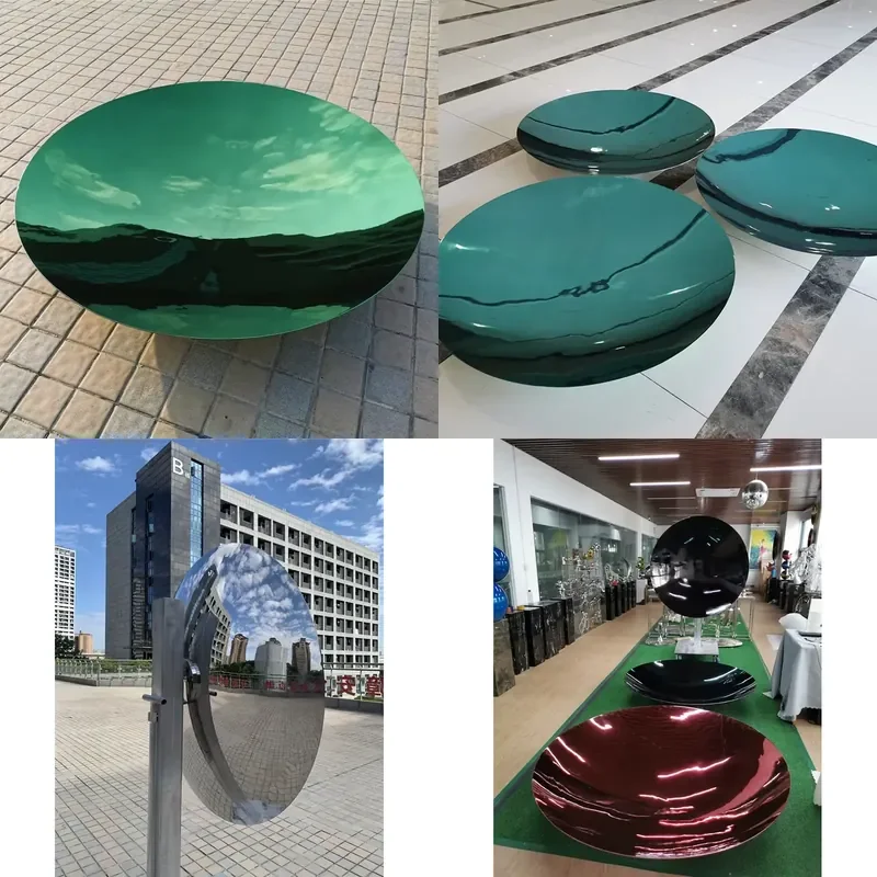 150cm Golden Multi Sizes Mirror Metal Statue Modern Art Wall Decoration Round Sky Mirrors Stainless Steel Sculpture