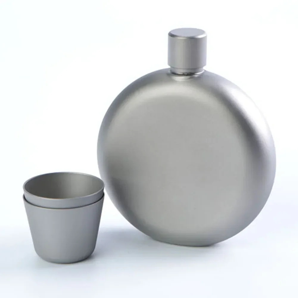 150ml Outdoor Pure Ti Hip Flask Set Flat Bottle With Funnel For Camping Hiking Picnics Small Hip Flask Bottles Set Accessories