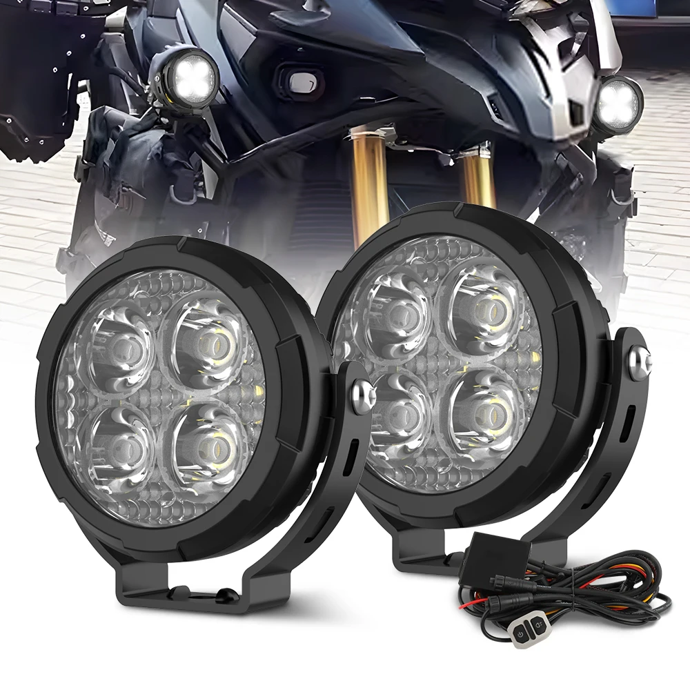 

up to date Super Brighter Motorcycle Spotlight Auxiliary Fog Driving IP68 Waterproof LED Motorcycle Lights for
