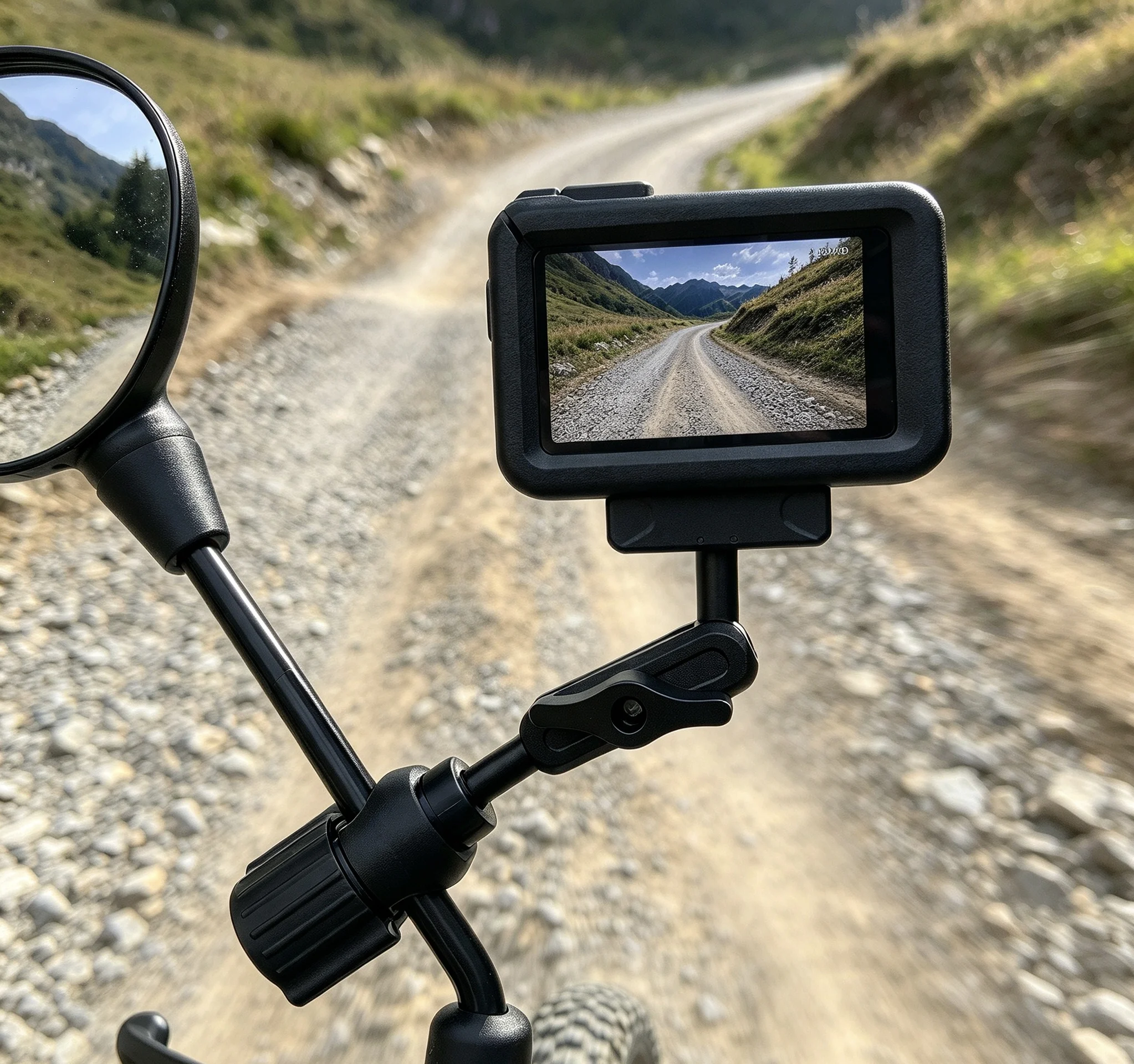 Shockproof Motorcycle Bicycle Riding Bike Rearview Mirror Camera Bracket Fixed Shooting Recording Mount for Cycling Accessories