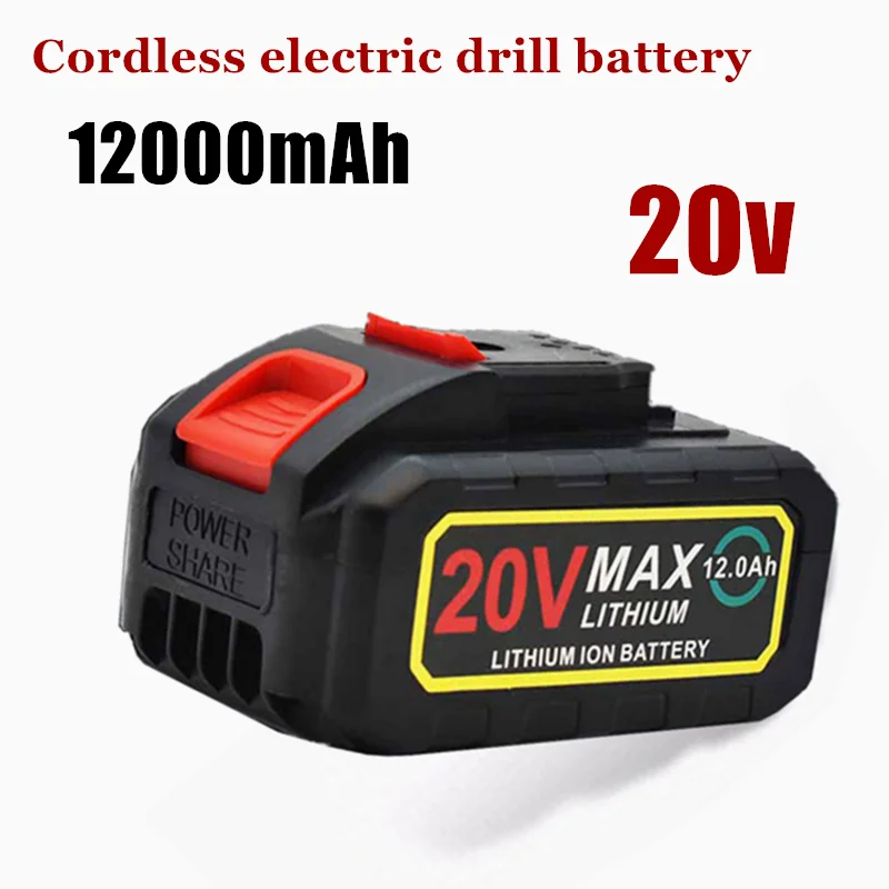 High-capacity Li-Ion 20V Lithium Battery Cordless Key Power Tool Electric Drill Fast Charging Factory Outlet 12000mAh