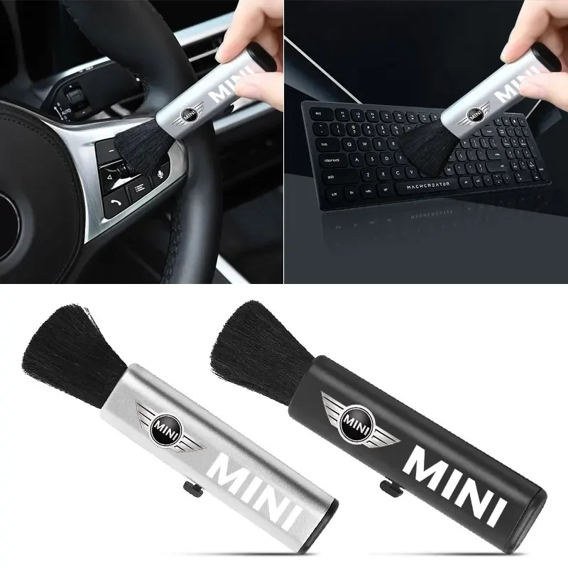 Retractable Car Air Vent Cleaning Brush Car Badge Detail Dust Remover For BMW Mini Cooper One S R50 R53 R56 R60 F55 F56 F57 JCW