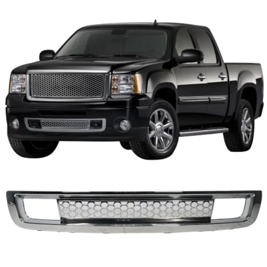 

Grille Compatible With 2007-2013 GMC Sierra 1500 Denali, ABS Plastic Front Lower Grill Grille By, 2008 2009 2010 2011 2012