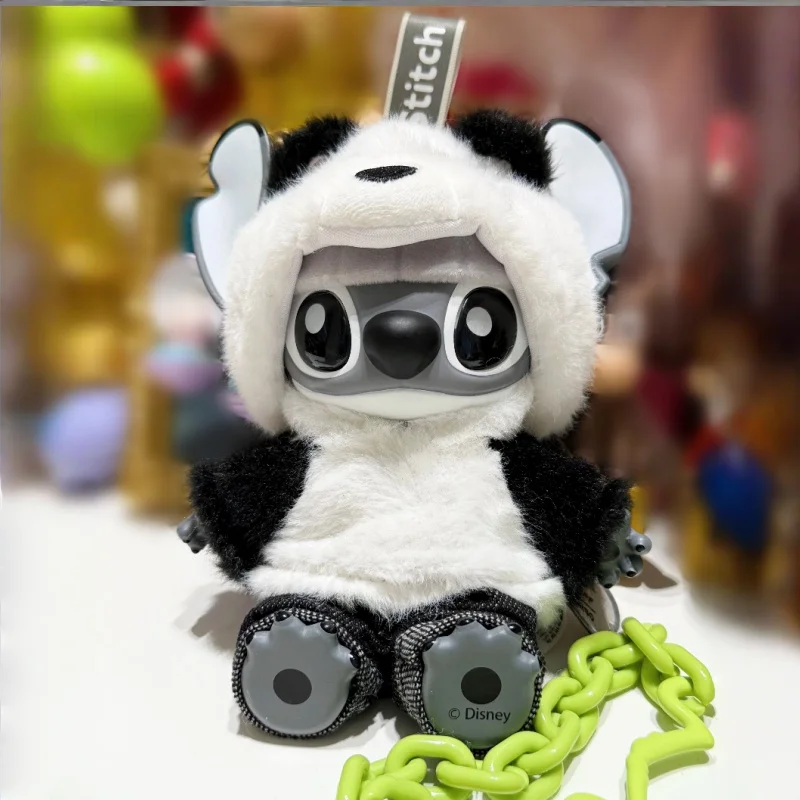 2025 Nowa Miniso Disneyowa Figurka Winylowa Stitch Panda Wersja Chińska Region Limitowana Figurka Anime Ruchoma Ozdoba na Biurko Brelok