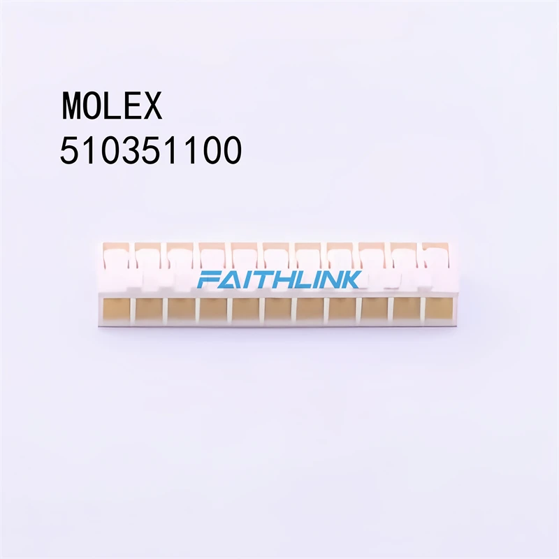 10PCS 510351100 51035-1100 MOLEX connector 2.50mm Pitch, Board-In Crimp Housing, Single Row, 11 Circuits, Natural