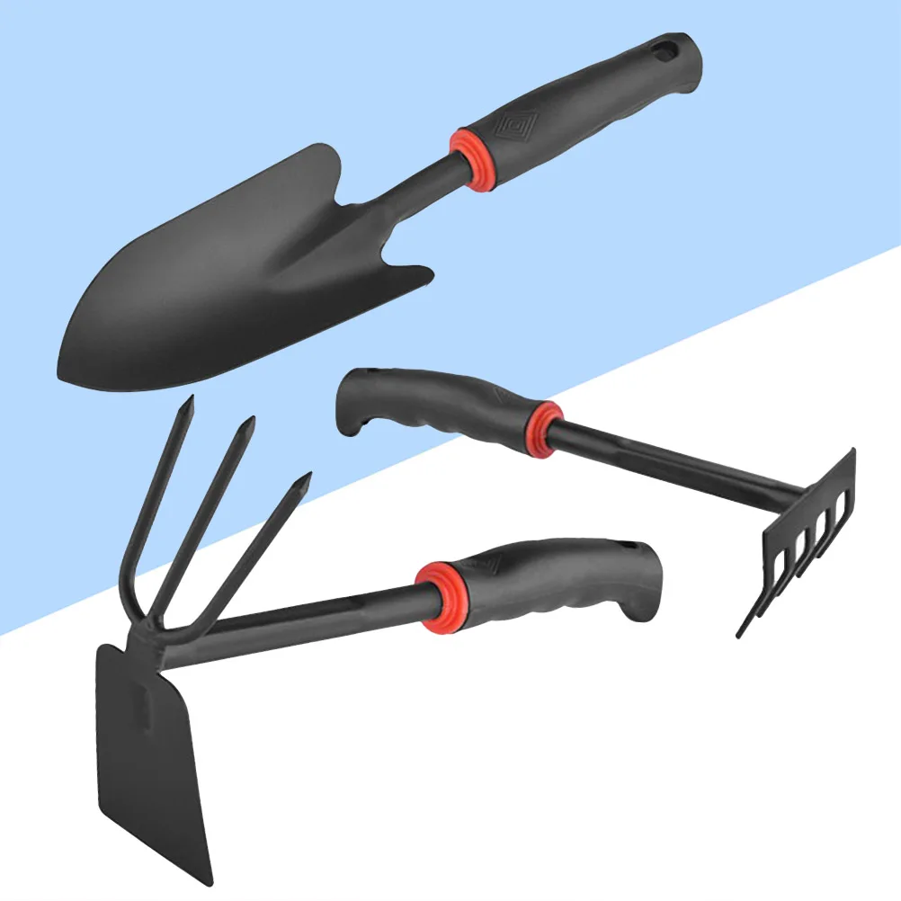 

Garden Tool Set Iron Wide Shovel Dual-Sided Hoeing Rake Anti-Slip Handle Colored Hand Tools For Home Balcony Gardening