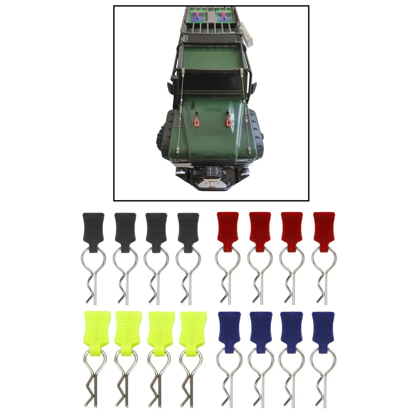 

4Pcs R Clips Pins 1/8 1/5 Accessories Body Shell Post Column Mount Clips Modified with Bracket Car Hobby Adults Professionals