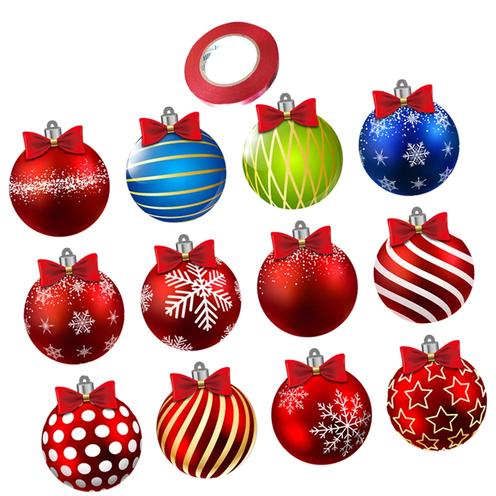 

12 Sheets Tree Decoration Pendant Christmas Ornaments to Decorate Pvc Decorative Ball Pendants for