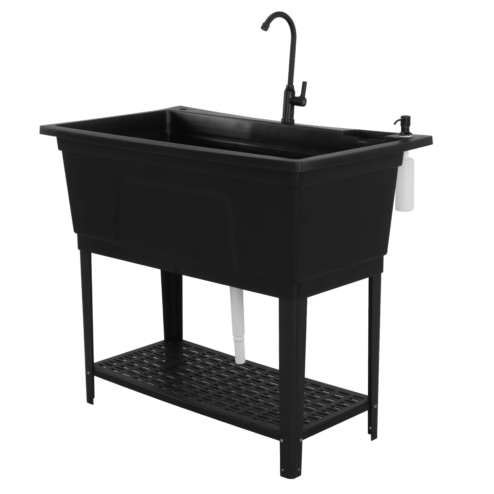

Portable Hand Wash Station with Stainless Steel Faucet Soap Dispenser Single Bowl Sink for Washing Room Backyard Garden