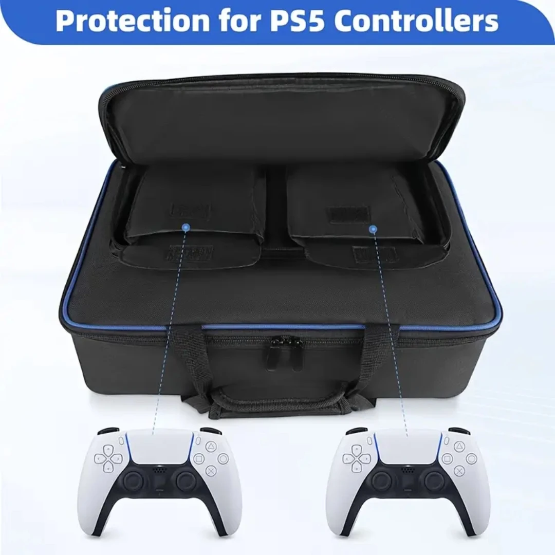 1pc Carrying Case For PS5, Travel Carry Bag For PS5 Console Controller, Large Capacity Protective Storage Case Compatible