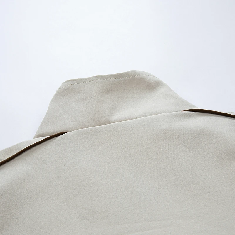Chaqueta De Hombre Primavera/Otoño NYSDM - Estilo Casual Retro Con Cuello Y Color De Contraste