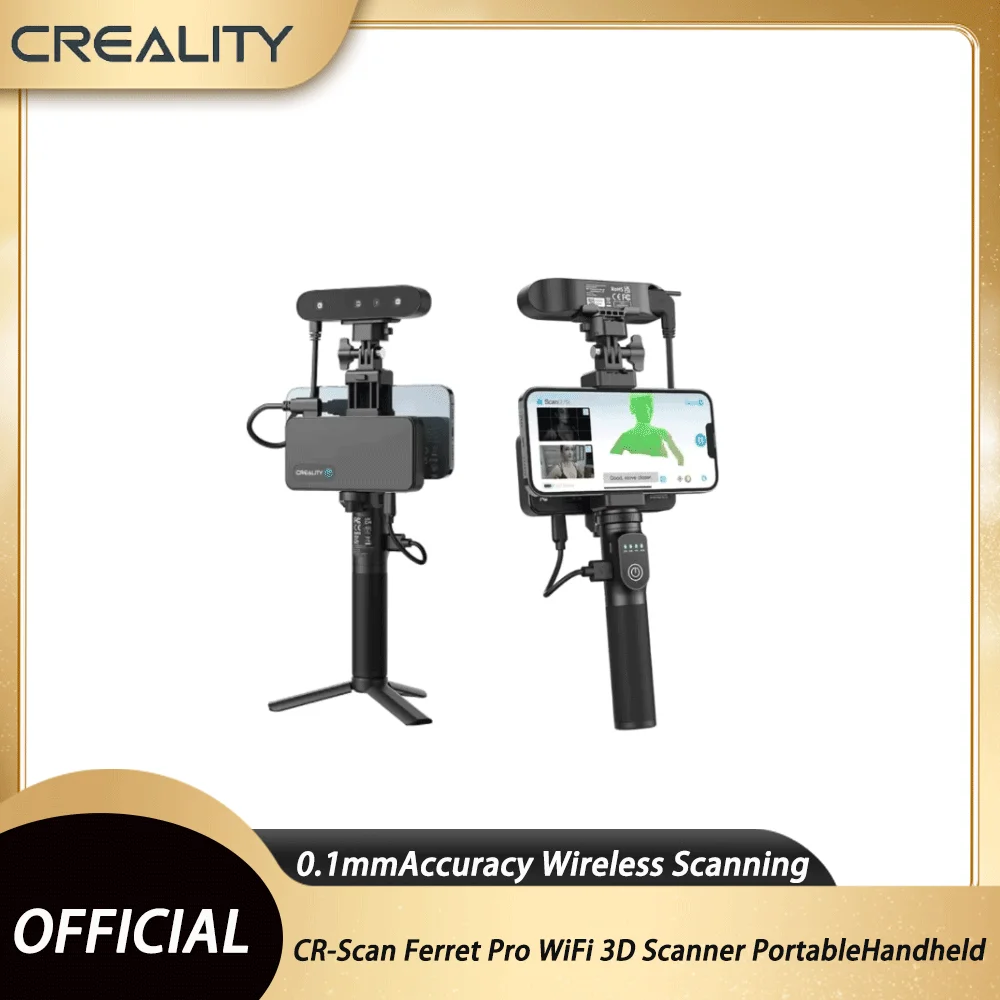 

Creality CR-Scan Ferret Pro WiFi 3D Scanner PortableHandheld Anti-shake Tracking 0.1mmAccuracy Wireless Scanning for iOS Android