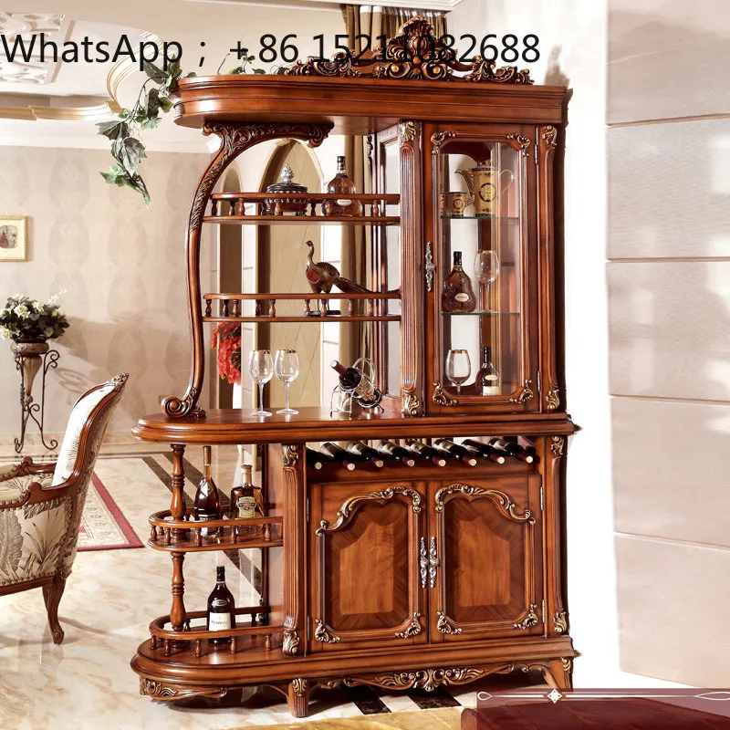 LLY solid wood porch cabinet partition wine cabinet villa living room door decoration cabinet feng shui