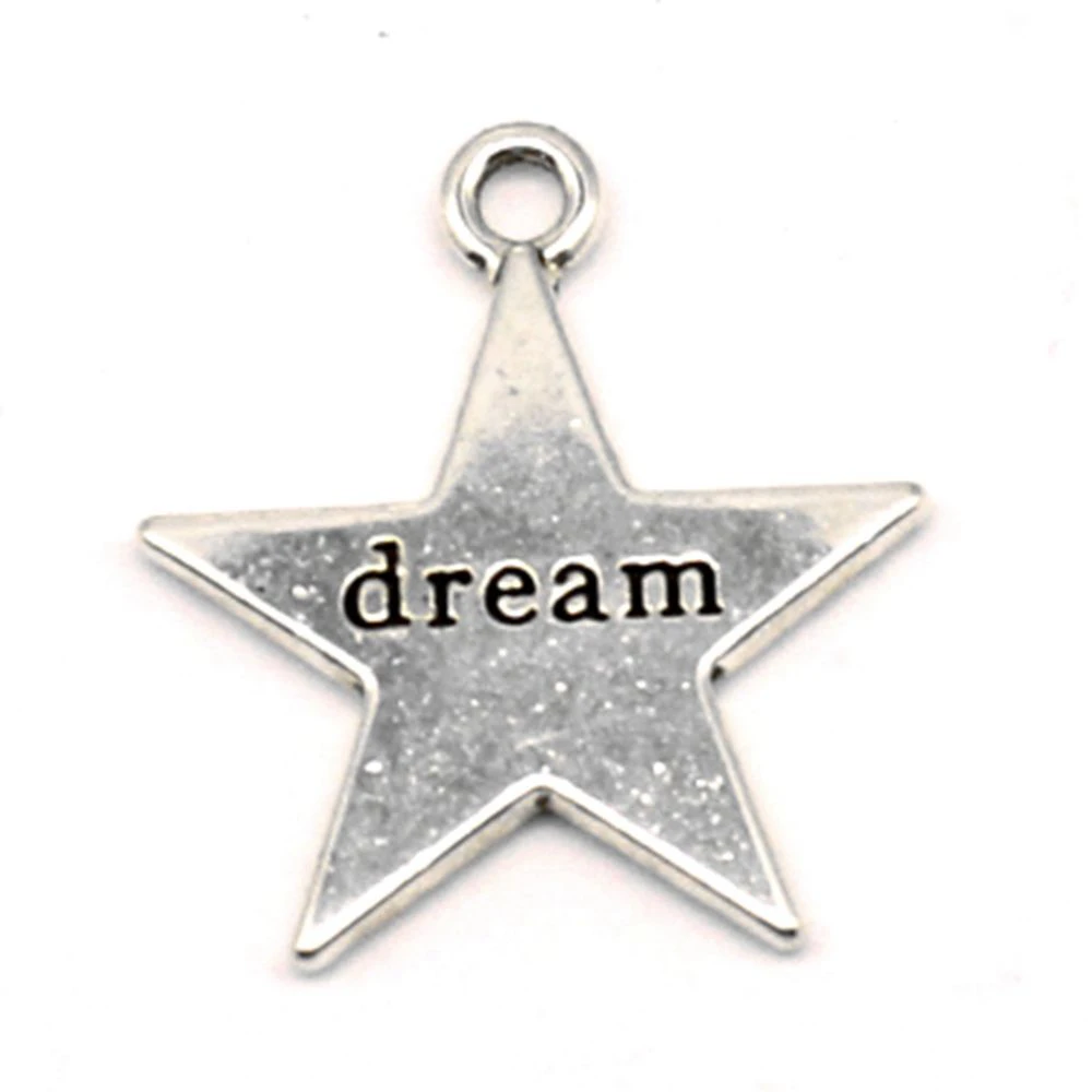 10pcs 20x23mm StarDream Charms Jewelry Making Pendant Diy Jewelry Diy Antique Silver Color