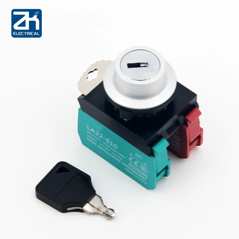 LA22 series key rotary switch 2-gear and 3-gear self-locking selection button 22MM