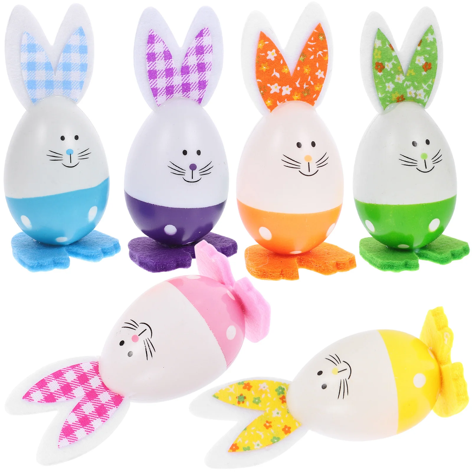

6Pcs Bunny Easter Egg Decorations Reusable Party Favors Decorative Eggs for Home Table Desktop Easter Basket Fillers Party Decor